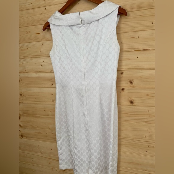 DRESS BARN Women’s Size 4 White Sleeveless Sheath Formal Cocktail Party Dress - Picture 5 of 13